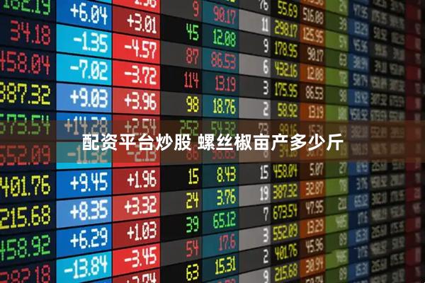 配资平台炒股 螺丝椒亩产多少斤